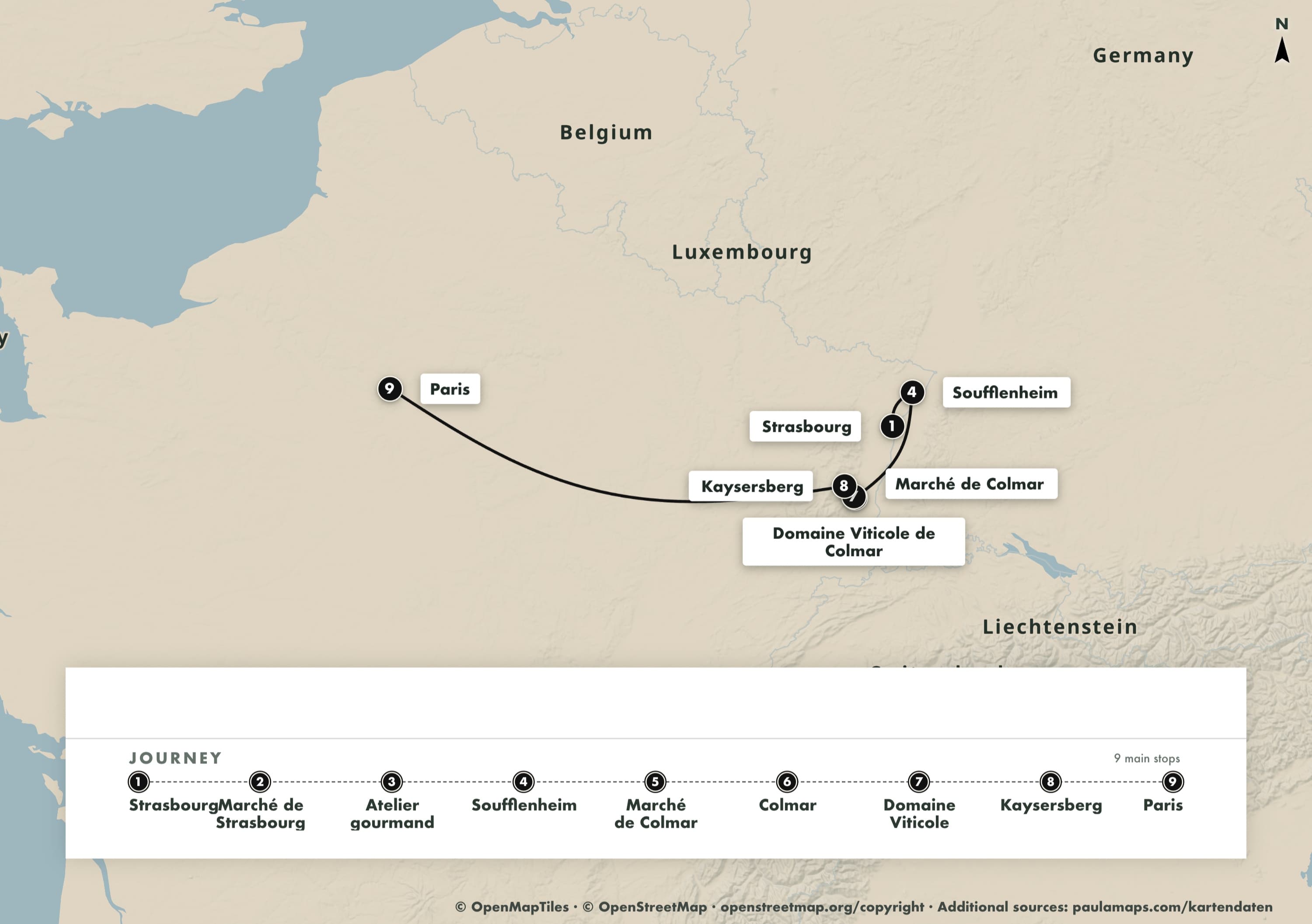 Carte de l'itinéraire Christmas in Alsace